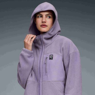 Chaqueta polar con capucha para mujer