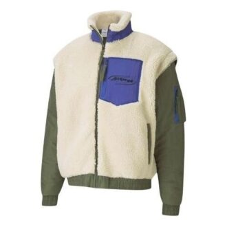 Chaqueta polar Sherpa PUMA x Attempt “Beige, verde y azul”