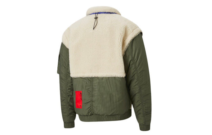 Chaqueta polar Sherpa PUMA x Attempt “Beige, verde y azul”