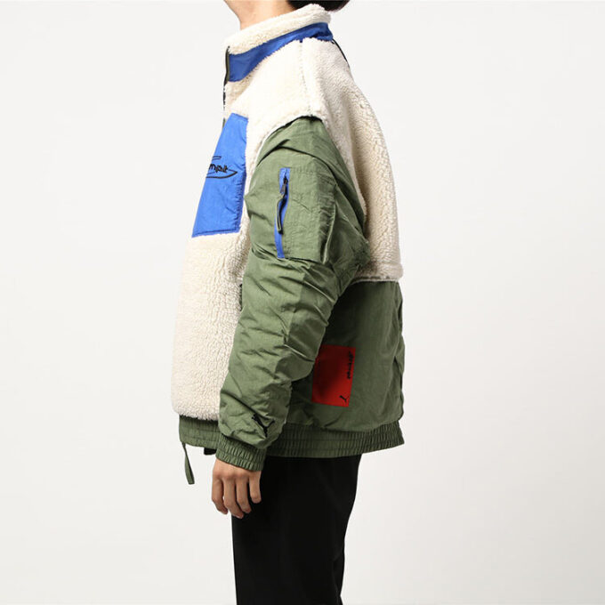 Chaqueta polar Sherpa PUMA x Attempt “Beige, verde y azul”