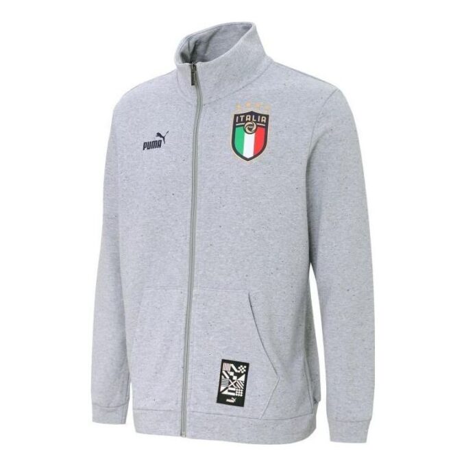Chaqueta PUMA Ftbl Culture de la FIGC de Italia, color gris