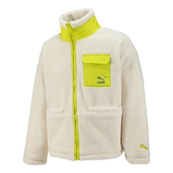 Chaqueta Sherpa con bolsillo de parche “Blanca”