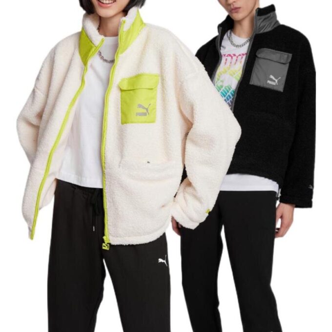 Chaqueta Sherpa con bolsillo de parche “Blanca”