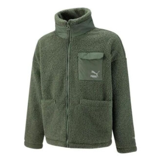 Chaqueta Sherpa con bolsillo de parche “Verde”