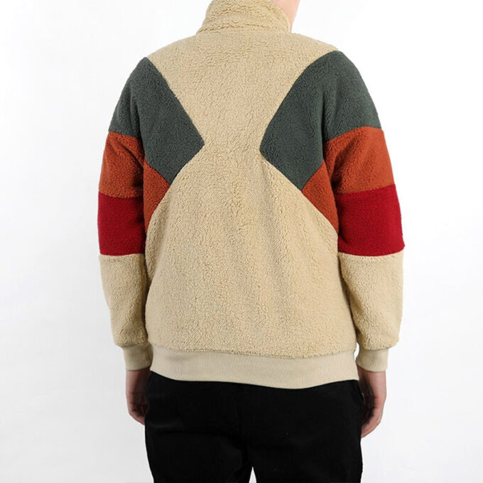 Chaqueta Sherpa Retro Block “Marrón Rojo Verde”