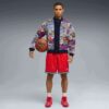 Chaqueta universitaria de baloncesto para hombre con paquete de pegatinas