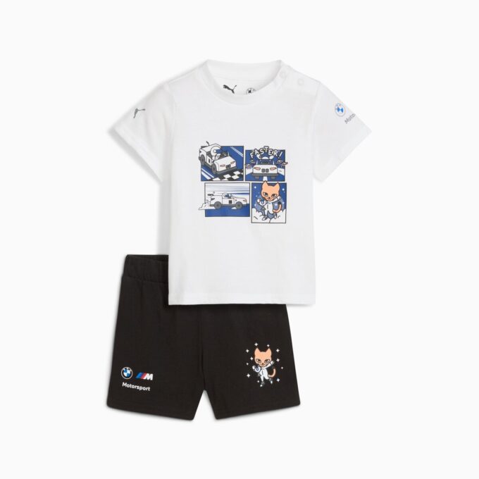 Conjunto de camiseta y pantalones cortos de 2 piezas para niños pequeños de BMW M Motorsport Conjunto de camiseta y pantalones cortos de 2 piezas para niños pequeños de BMW M Motorsport
