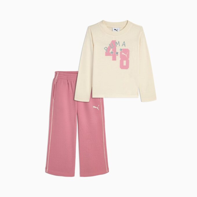 Conjuntos a juego: camiseta de manga larga y pantalones anchos para niños pequeños