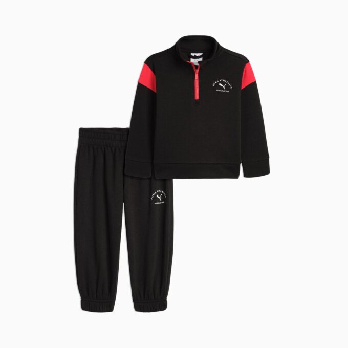 Conjuntos a juego de chándal y sudadera de algodón polar con cremallera de un cuarto para niños pequeños Conjuntos a juego de chándal y sudadera de algodón polar con cremallera de un cuarto para niños pequeños