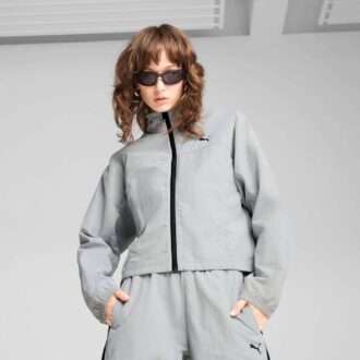 DARE TO Chaqueta tejida extragrande con cremallera completa para mujer