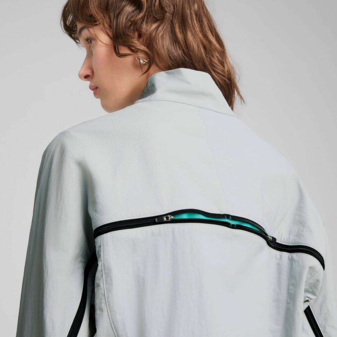 DARE TO Chaqueta tejida extragrande con cremallera completa para mujer DARE TO Chaqueta tejida extragrande con cremallera completa para mujer