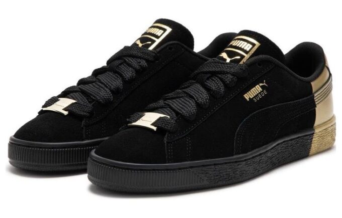 Equipo de baile Suede “Negro Dorado Metálico”