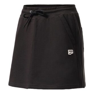 Falda clásica T7 para mujer, estilo casual, deportiva, con cordón, color negro
