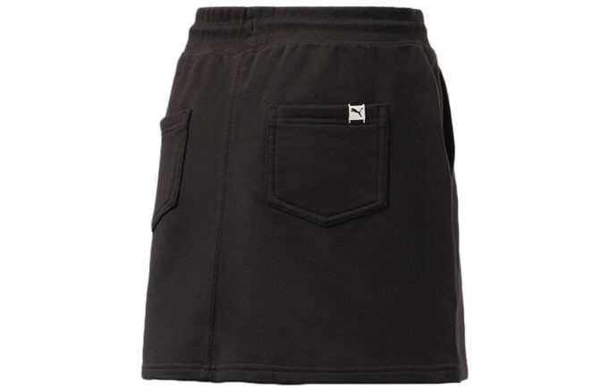 Falda clásica T7 para mujer, estilo casual, deportiva, con cordón, color negro