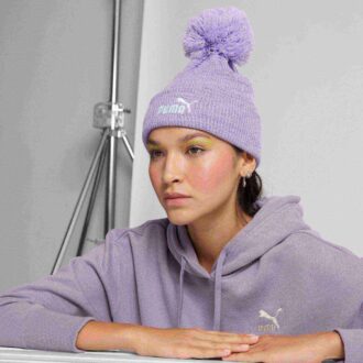 Gorro con pompón acanalado
