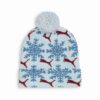 Gorro de invierno con pompones y copos de nieve Fair Isle
