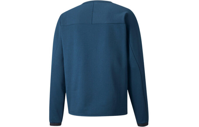 Jersey de cuello redondo y manga larga con logo azul marino