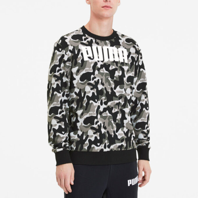 Jersey de manga larga con cuello redondo “Camuflaje negro”