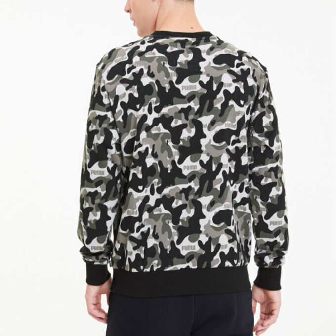 Jersey de manga larga con cuello redondo “Camuflaje negro”