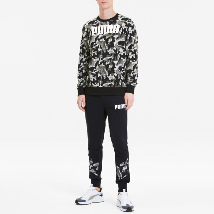 Jersey de manga larga con cuello redondo “Camuflaje negro”