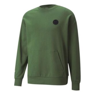Jersey unisex de cuello redondo, manga larga y logo en color liso, verde