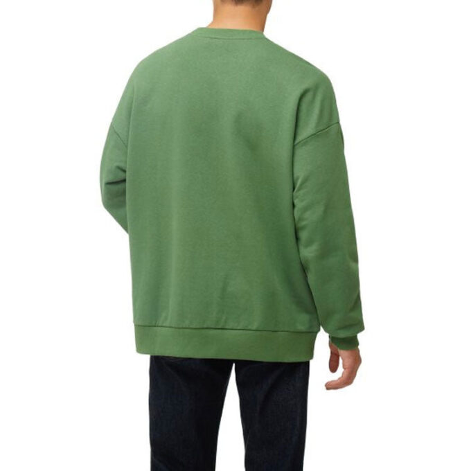 Jersey unisex de cuello redondo, manga larga y logo en color liso, verde