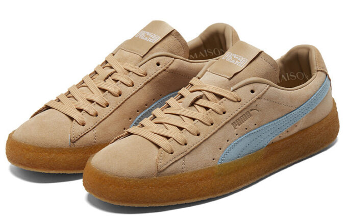 Maison Kitsune x Suede Crepe “Travertino Chambray Azul”