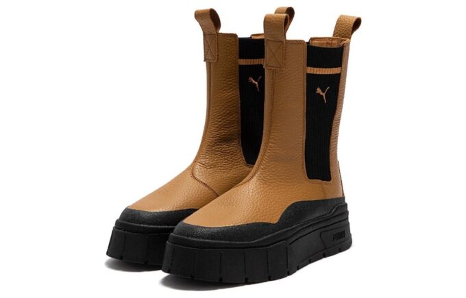 (Mujeres) Bota Chelsea Mayze Stack “Desert Tan”