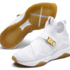(Mujeres) Defy Varsity Mid “Blanco Dorado Metálico”