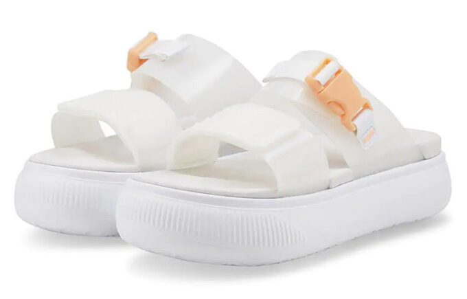 (Mujeres) Sandalias Mayu Pop de gamuza “Melón blanco efervescente”