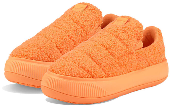 (Mujeres) Zapatillas sin cordones Mayu de gamuza “Teddy – Cítrico neón”
