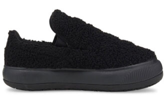 (Mujeres) Zapatillas sin cordones Mayu de gamuza “Teddy – Negro”
