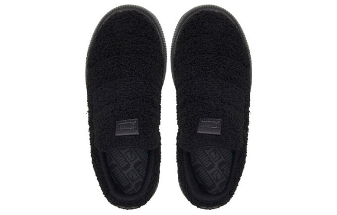 (Mujeres) Zapatillas sin cordones Mayu de gamuza “Teddy – Negro”