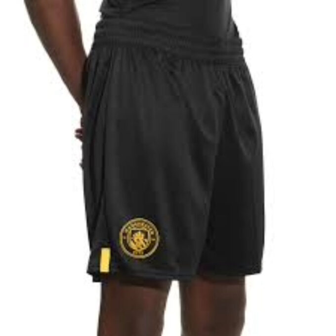 Pantalón corto réplica del Manchester City F.C. 22/23 “Negro Dorado”