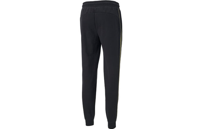 Pantalón deportivo de punto con estampado de cinta metálica Nights para hombre, color negro