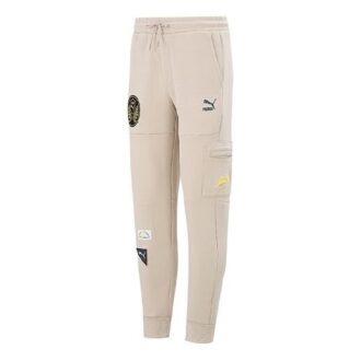 Pantalón deportivo de punto con insignia mixta “Beige”