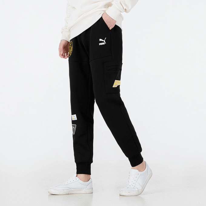 Pantalón deportivo de punto con insignia mixta “Negro”