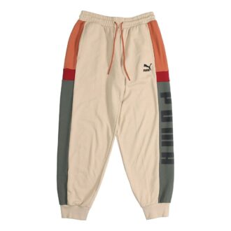 Pantalón deportivo retro con bloques “beige, gris, rojo y negro”
