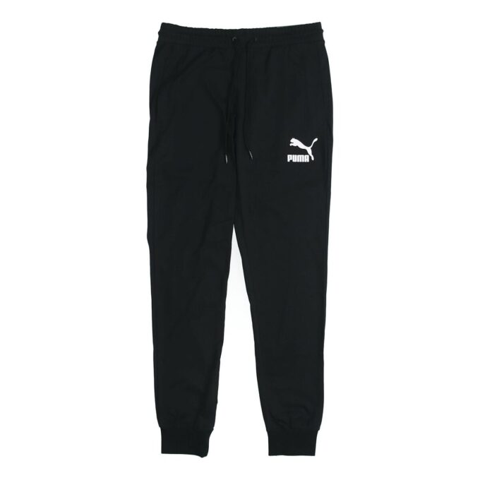Pantalones clásicos de jersey con puños en blanco y negro