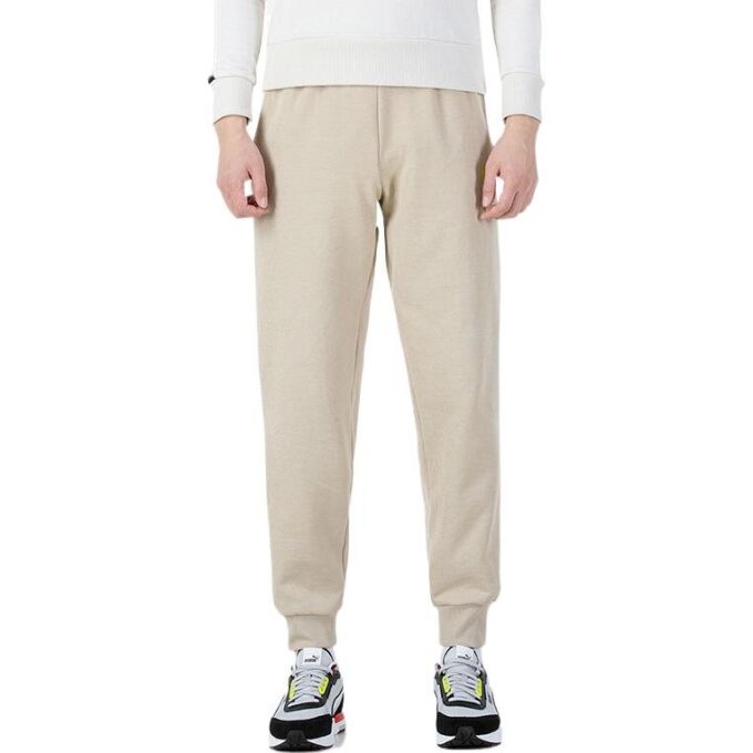 Pantalones con logotipo gráfico de tendencia en beige