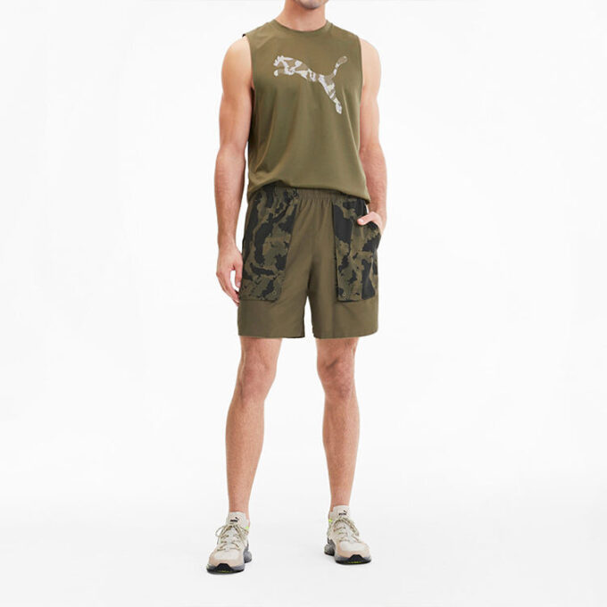 Pantalones cortos casuales de moda PUMA x First Mile “Verde oliva”