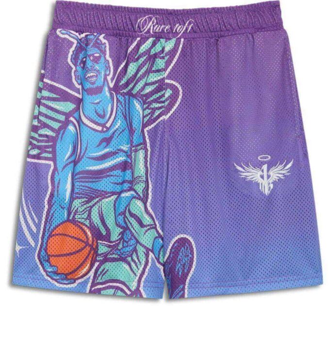 Pantalones cortos de baloncesto con estampado Charlotte de MELO “Purple Glimmer”
