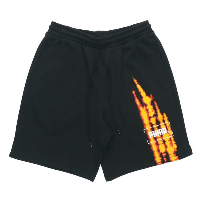 Pantalones cortos de punto transpirables PUMA para hombre, color negro