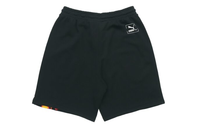 Pantalones cortos de punto transpirables PUMA para hombre, color negro