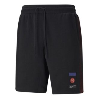 Pantalones cortos deportivos de punto con empalme para entrenamiento de carrera, color negro