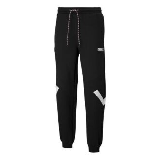 Pantalones deportivos casuales con cordón ajustable, color negro