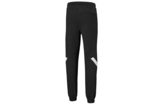 Pantalones deportivos casuales con cordón ajustable, color negro