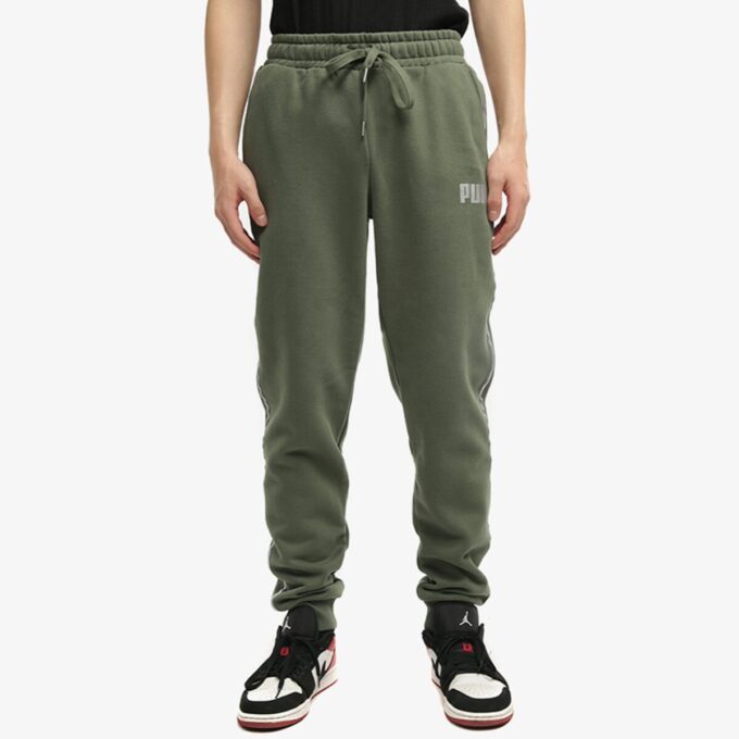 Pantalones deportivos con cinta metálica Nights “Verde y blanco”