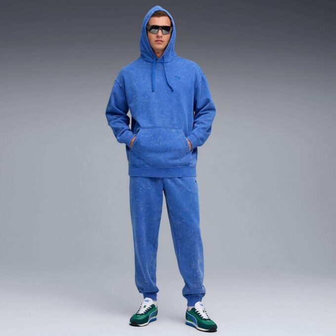 Pantalones deportivos de polar con lavado ácido para hombre de Elevated Essentials Pantalones deportivos de polar con lavado ácido para hombre de Elevated Essentials