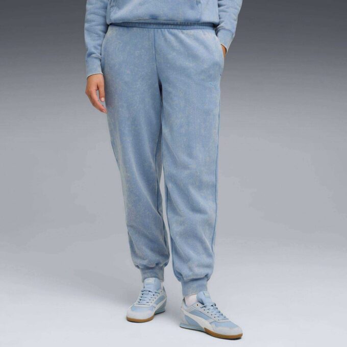 Pantalones deportivos de polar con lavado ácido para mujer de Elevated Essentials Pantalones deportivos de polar con lavado ácido para mujer de Elevated Essentials